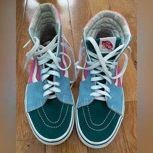 Vans SK8-Hi bright color blocked skate shoes